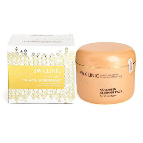 3W Clinic Collagen Sleeping Pack - Маска для лица с коллагеном ночная