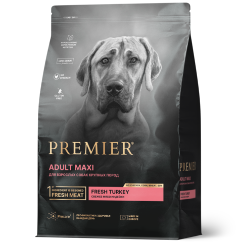 Premier Dog Lamb&Turkey ADULT Maxi  (Свежее мясо ягненка с индейкой для собак крупных пород) 10кг