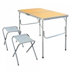 Набор: стол складной, регулируемый по высоте, с 2-мя складными стульями НТО9-0056/3