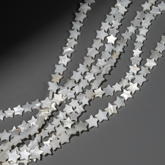 Перламутр речных ракушек, звездочки, 7-11мм, белый