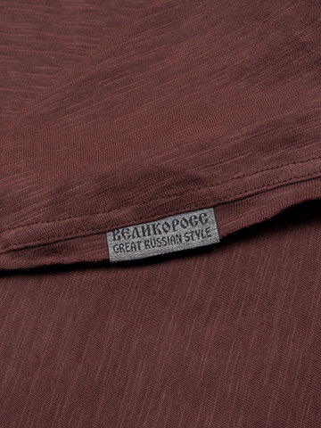 Long-sleeved crewneck burgundy t-shirt