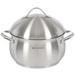 Кастрюля нерж, 3.9 л, с крыш, Daniks, Мальта, GS-01345KS-20CA, индукц