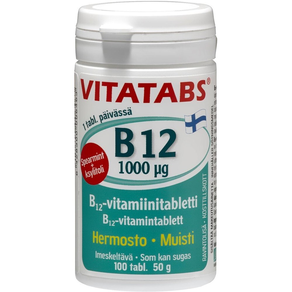 Витамин в есть в таблетках. Vitatabs b12 Spearmint 1000mkg. Витамины Витатабс в12 1000 мкг. Витатабс в12 финские витамины.