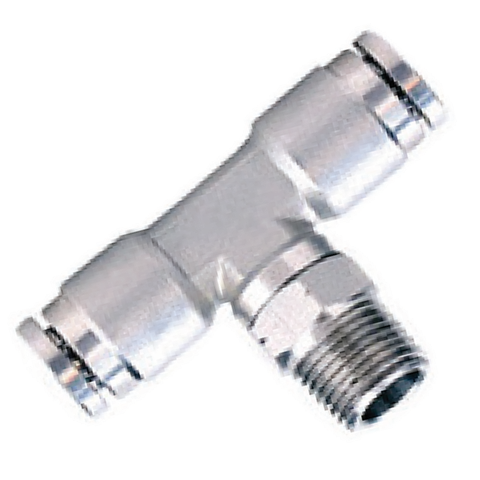 KQB2T04-M5-XRT01   Быстроразъёмный/резьбовой тройник, б/р 4 - M5, латунь, NBR