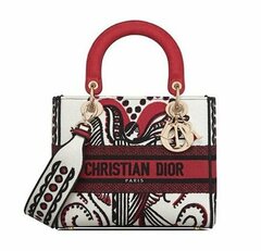 Сумка Dior Lady D-lite, модель среднего формата красный