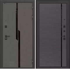 Входная металлическая дверь CARBON (Карбон) 22 Графит софт, черный молдинг / Графит Лофт