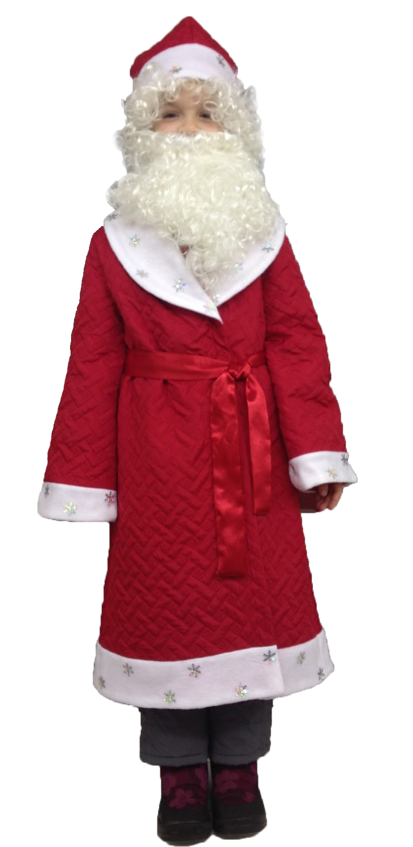 Карнавальный костюм «Дед Мороз», шуба с аппликацией, цвет красный, р. 54-56, рост 188 см