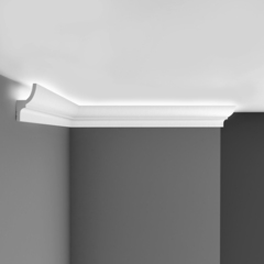Плинтус потолочный ударопрочный гладкий под подсветку Decomaster D501 73х40х2000мм