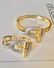 46693 - Массивный браслет GOAL металл серебро/золото