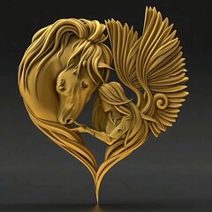 Силиконовый молд № 338 Любовь к лошади