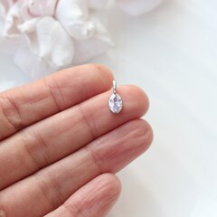 Подвеска Маркиз со светло-сиреневым фианитом, 14*5 мм, родий, П398