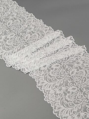 Эластичное кружево теплое белое ширина 20 см