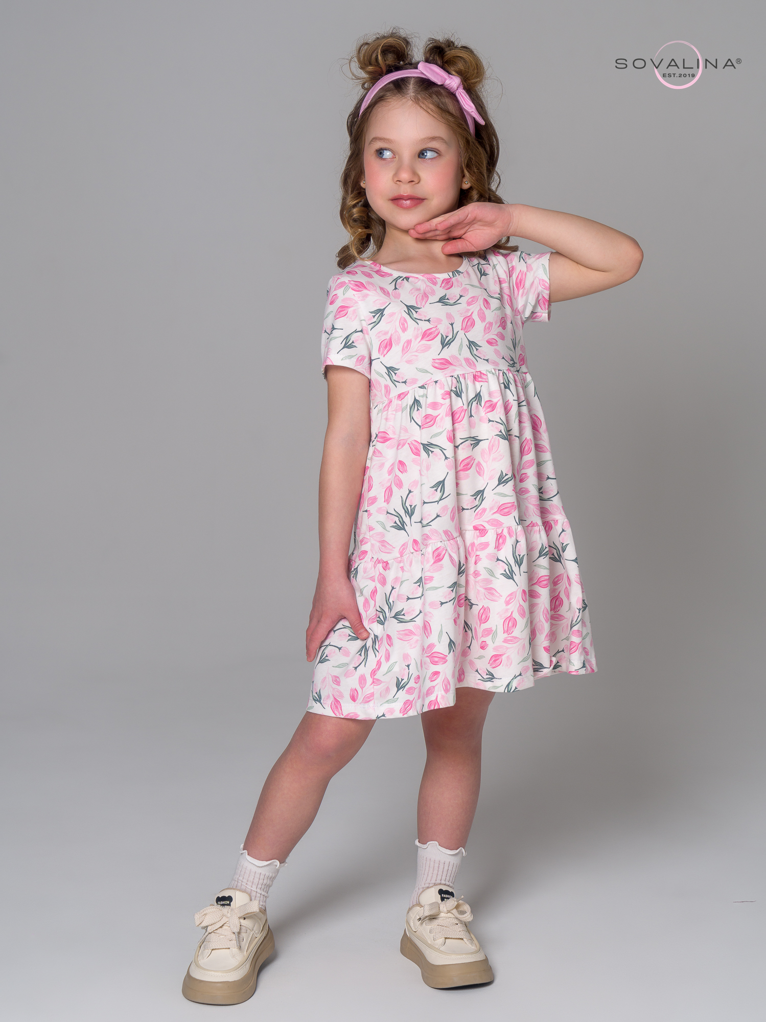 Платье Тия розовые тюльпанчики