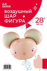 К Фигура, Милая мышка, Розовый, 28''/71 см, 1 шт. (В упаковке)