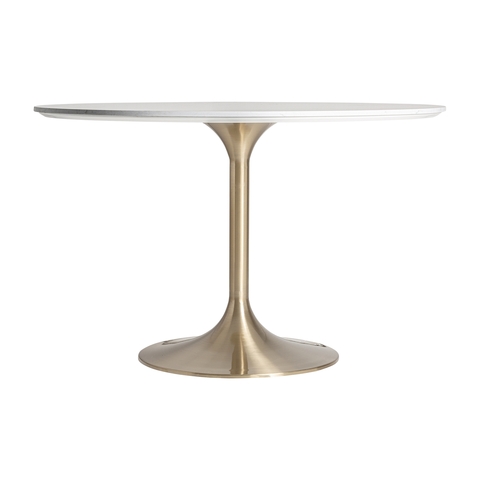 Обеденный стол Frohn белый/золотой 120 см