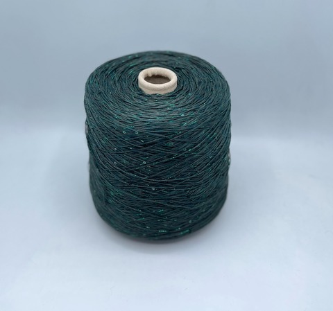 Filati Naturali (пр.Италия),art-Lino, 430/100гр, 100%Лен+пайетки+люрекс, цвет-Бутылочно-зеленый, арт-28101