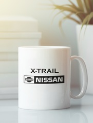 Кружка с эмблемой Ниссан Икстрейл (Nissan X-Trail) белая 0012