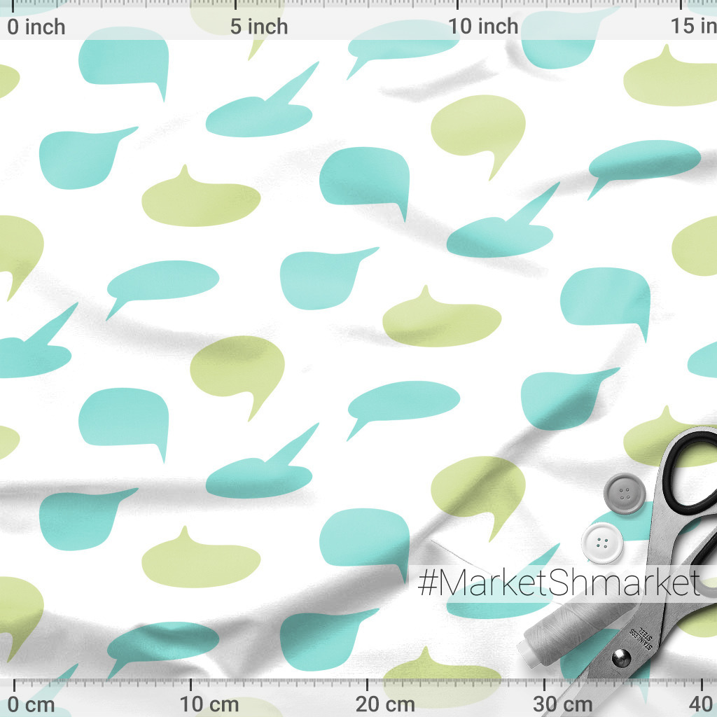 Ткани Buy fabric dialog bubbles emerald green закажи на 