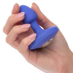Синяя анальная вибропробка Small Rechargeable Vibrating Probe - 7,5 см. - 