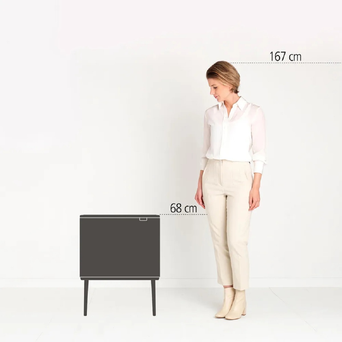 Мусорный бак Touch Bin Bo (36 л), Темно-серый, арт. 233562 - фото 7