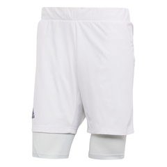 Шорты теннисные Adidas 2in1 Short Heat Ready 7in - white/tech indigo