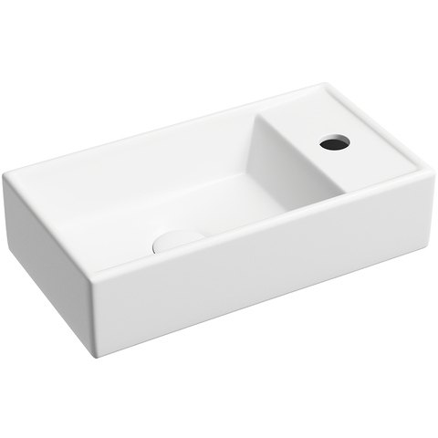 Ceramica Nova CN6051LMW Умывальник подвесной прямоугольный (чаша слева, отверстие под смеситель справа) цвет белый матовый Element 407*217*100