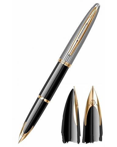 Ручка перьевая Waterman Carene DeLuxe Black & Silver GT, M (S0699940)