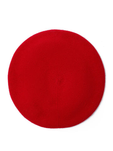 Женская шапка красного цвета из шерсти и кашемира - фото 2