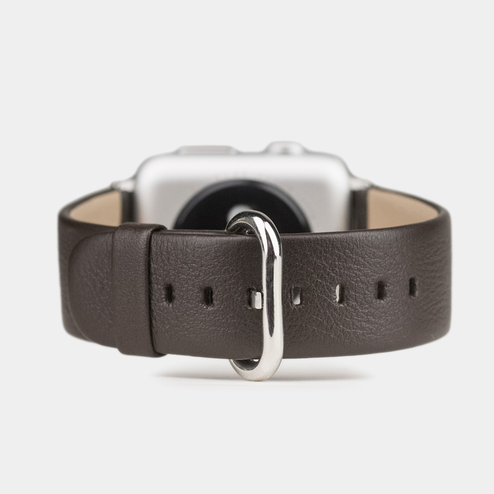 Ремешок кожаный для Apple Watch 40/41mm Classic темно-коричневого цвета
