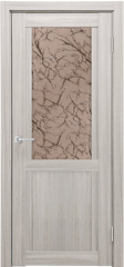 Межкомнатная дверь К-8 / Цвет тон Белая лиственница / Остекление "Гранит бронза" / Двери Верда