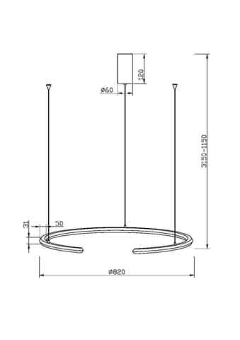 Подвесной светодиодный светильник Maytoni Motion MOD276PL-L20B3K1