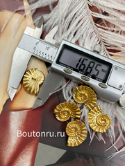 Пуговицы Скиапар. в форме ракушки матовое золото