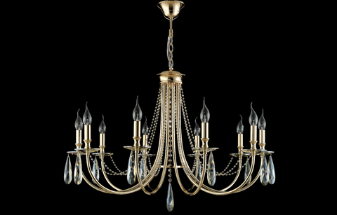 Подвесная люстра Crystal Lux VICTORIA SP10 GOLD/AMBER