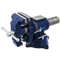 Тиски слесарные поворотные КОБАЛЬТ ширина губок 100 мм, захват 100 мм, 10 кг, наковальня, с поворотом в двух плоскостях, коробка (246-012)