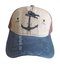 Купить бейсболку в морском стиле - Магазин тельняшек.ру 8-800-700-93-18Бейсболка Красная с синим козырьком в Магазине тельняшек