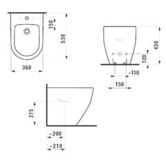 8329520003021	БИДЕ НАПОЛЬНОЕ LAUFEN PRO NEW