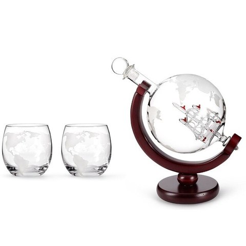 Набор для виски «Глобус с бокалами»