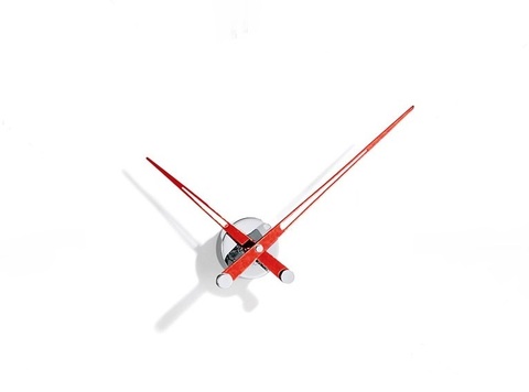 Часы Nomon  Axioma i RED. (основание - хромированная сталь/стрелки - красный лак) D=60см