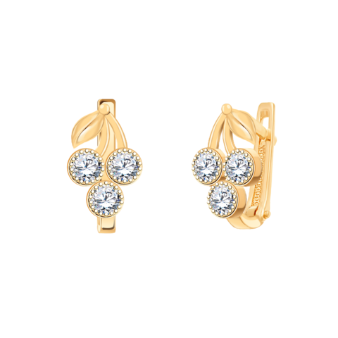 21337 - Серьги Ягодки из золота 585 пробы с фианитами