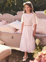 Топ и юбка в комплекте для девочки Next E58-302, Белый