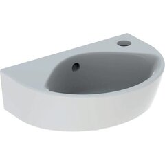 Раковина Geberit Renova с укороченным вылетом: Белый, B=36см, H=14.8см, T=25см, Отверстие под смеситель=Правая, Перелив=На виду фото