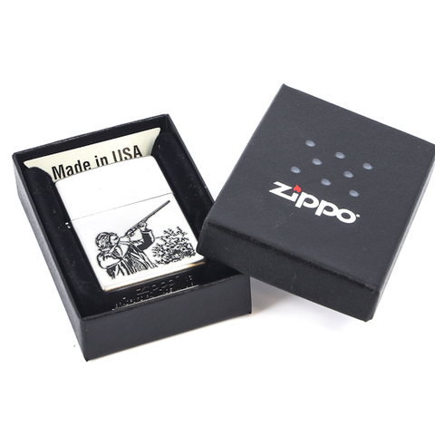 205 Hunter Зажигалка ZIPPO Hunter Satin Chrome, латунь с никеле-хромовым покрытием, серебристый, мат