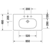 Duravit D-Code Раковина для мебели,с перел., без отв. под смес., 850x480мм, Цвет: Белый 3428500602