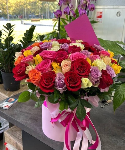 Бокс из микса 101 розы