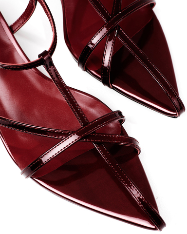 Босоножки лакированные из натуральной кожи бордовый