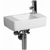 Раковина Geberit Renova Plan, с укороченным вылетом: Белый, B=40см, H=15см, T=25см, Отверстие под смеситель=Правая, Перелив=Без