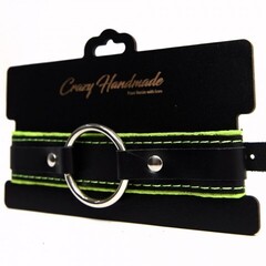 Ошейник с мягкой зеленой подкладкой Crazy Handmade