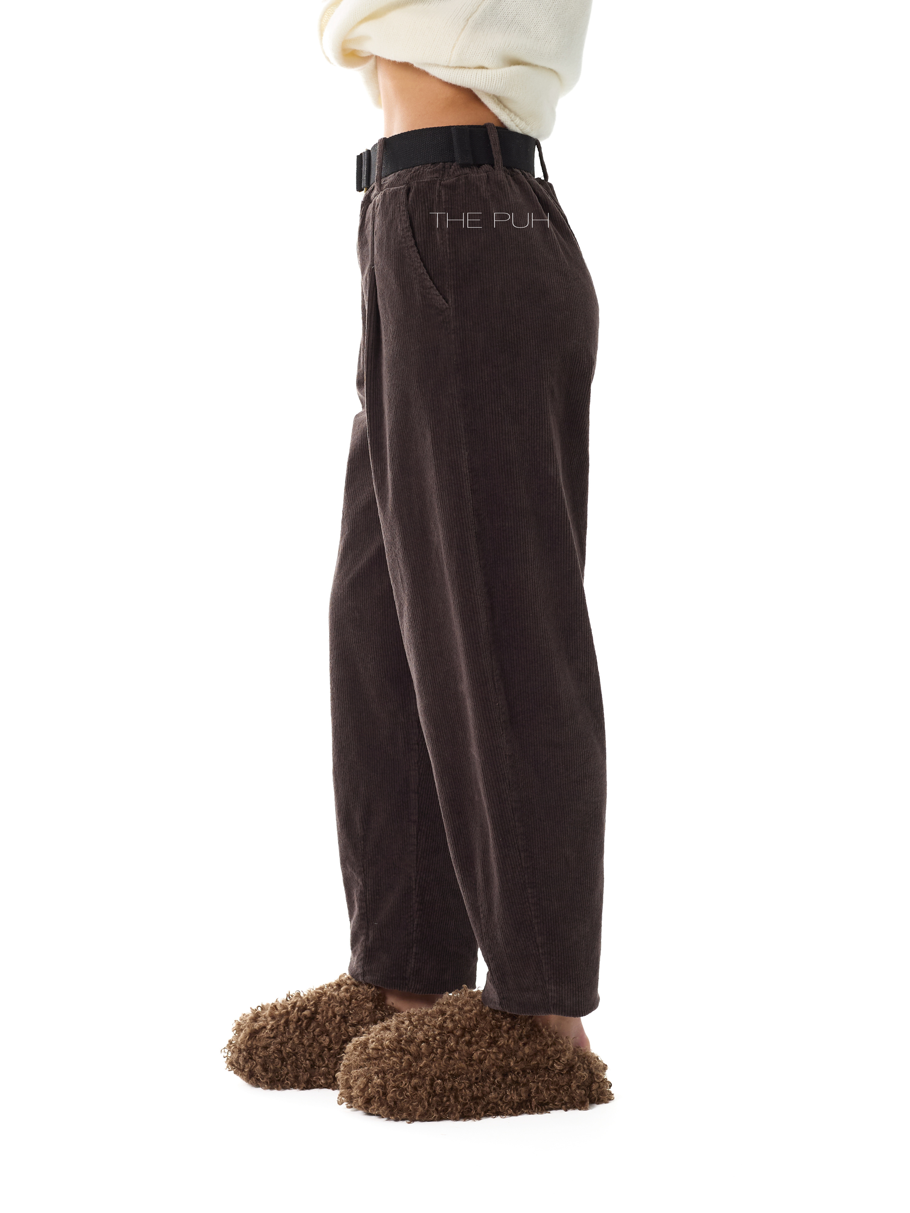 Шоколадные вельветовые брюки