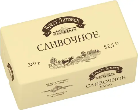 Масло сливочное Брест-Литовское 82,5% 360гр