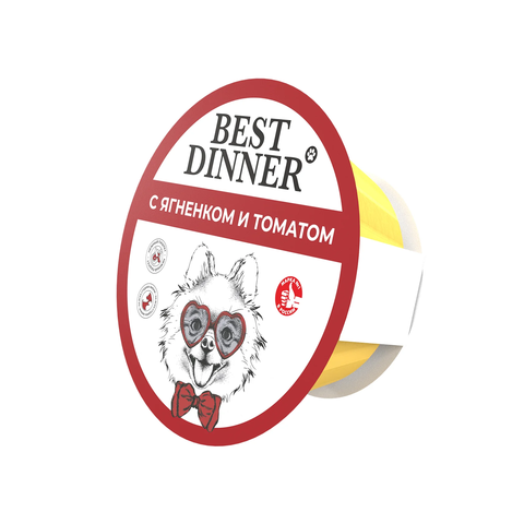 Best Dinner С ягненком и томатом для собак (упаковка 12 шт * 100 г)